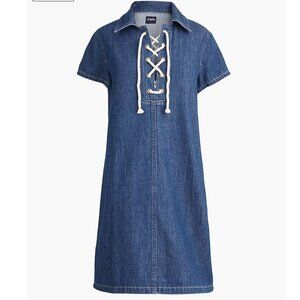 NWT J.Crew Factory 2 Lace-up denim mini dress